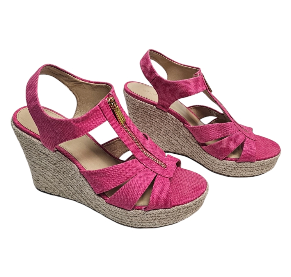 MICHAEL Michael Kors Berkley Wedge Heel Sandals, Pink, Size 10M